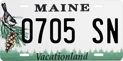 ME license plate 0705SN
