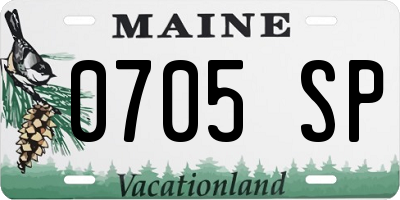 ME license plate 0705SP
