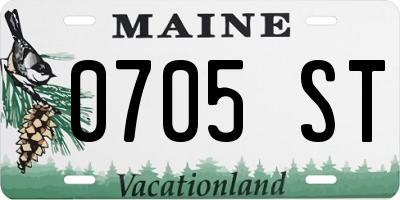 ME license plate 0705ST