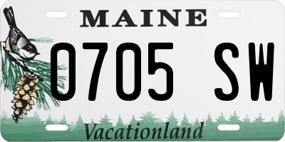 ME license plate 0705SW