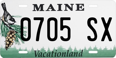 ME license plate 0705SX