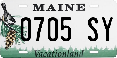 ME license plate 0705SY
