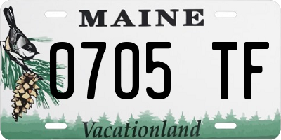 ME license plate 0705TF