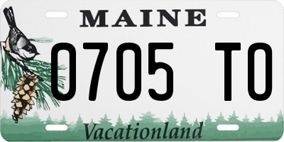 ME license plate 0705TO