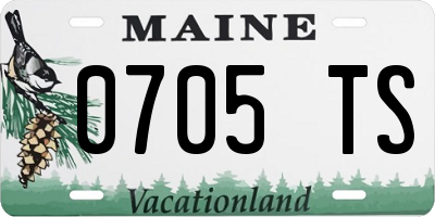 ME license plate 0705TS
