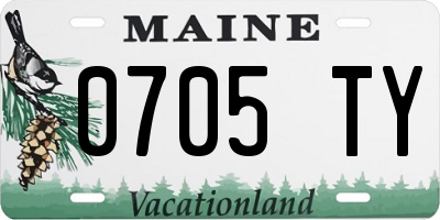 ME license plate 0705TY