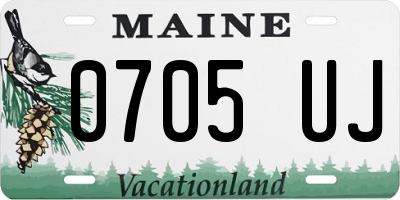 ME license plate 0705UJ