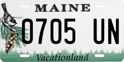 ME license plate 0705UN