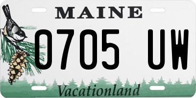 ME license plate 0705UW