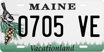 ME license plate 0705VE