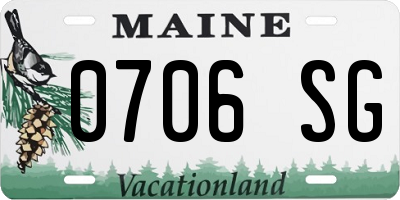 ME license plate 0706SG