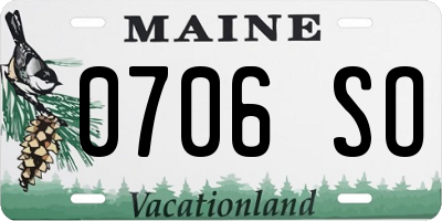 ME license plate 0706SO