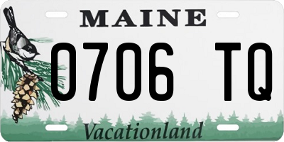 ME license plate 0706TQ