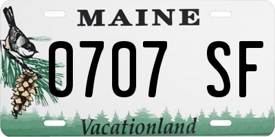 ME license plate 0707SF