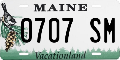 ME license plate 0707SM