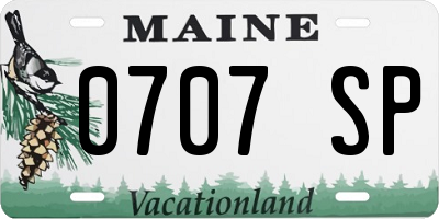 ME license plate 0707SP