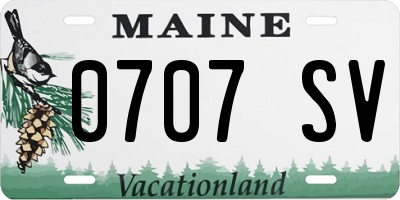 ME license plate 0707SV