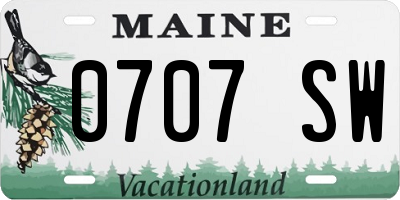 ME license plate 0707SW
