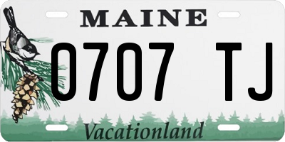 ME license plate 0707TJ
