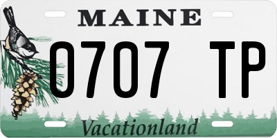 ME license plate 0707TP