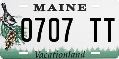 ME license plate 0707TT