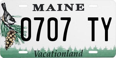 ME license plate 0707TY