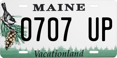 ME license plate 0707UP