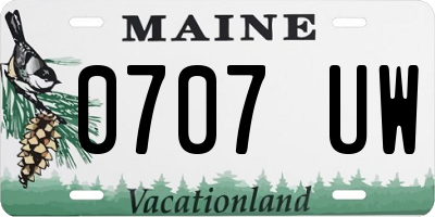 ME license plate 0707UW