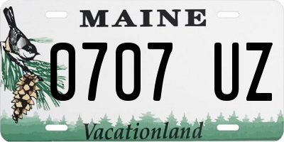 ME license plate 0707UZ