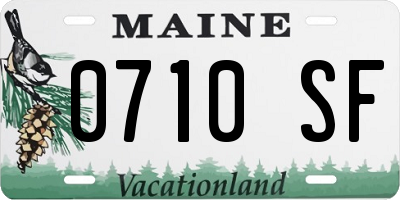 ME license plate 0710SF