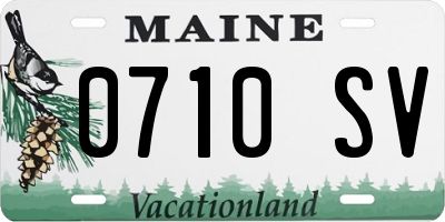 ME license plate 0710SV