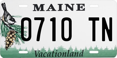 ME license plate 0710TN
