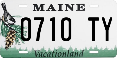 ME license plate 0710TY