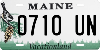 ME license plate 0710UN