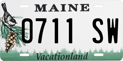 ME license plate 0711SW