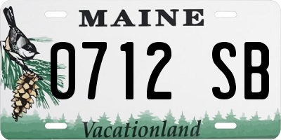 ME license plate 0712SB