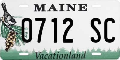 ME license plate 0712SC