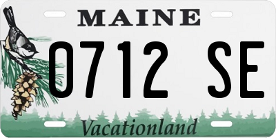 ME license plate 0712SE