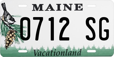 ME license plate 0712SG