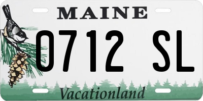 ME license plate 0712SL