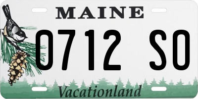 ME license plate 0712SO