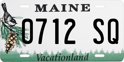 ME license plate 0712SQ