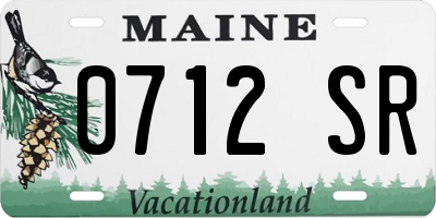 ME license plate 0712SR