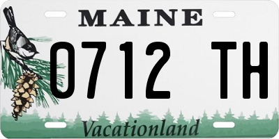 ME license plate 0712TH