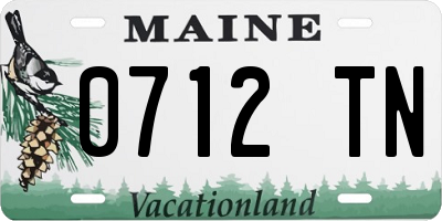 ME license plate 0712TN