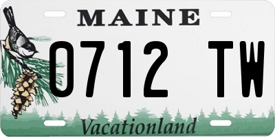 ME license plate 0712TW
