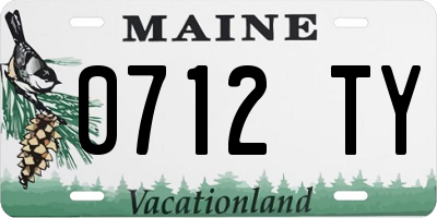 ME license plate 0712TY
