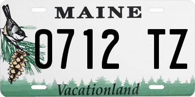 ME license plate 0712TZ