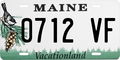 ME license plate 0712VF