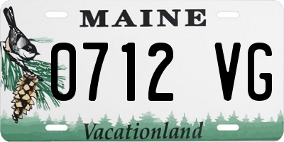 ME license plate 0712VG